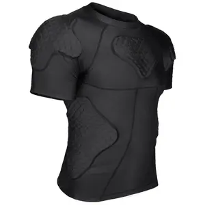 Men's Padded Compression Shirt Protective Shirt Rib Chest Protector for Football Paintball Baseball Padding Safety Athletic Apparel Athletic Top