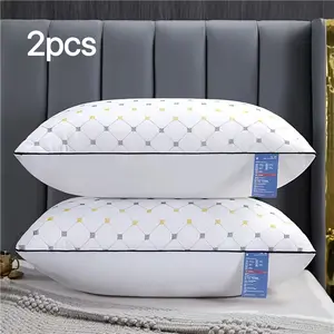 Buy 1 Get 1 Free, 2pcs Soft Velvet Pillows-Comfortable Neck Support,Slow Rebound Fluffy Pillows for Side,Back&Stomach Sleepers, 28x 17Inches,Washable Moisture-Wicking Microfiber Fabric,Modern Geometric Design in White,All-Season Bedroom&Living Room Decor