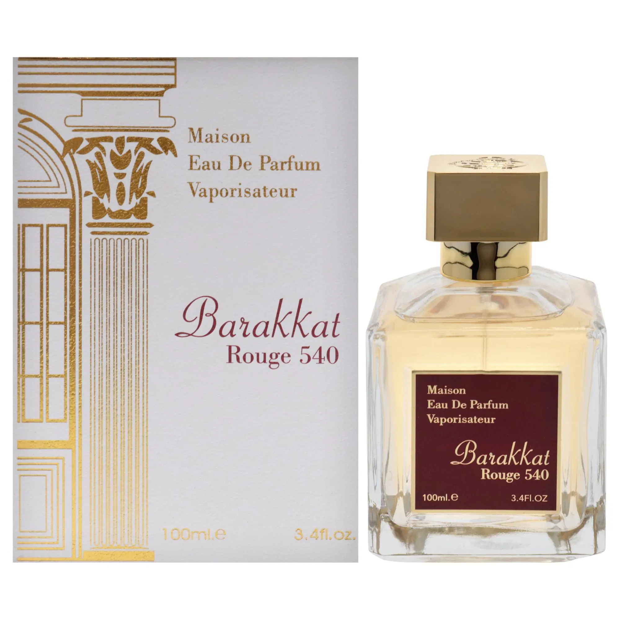Barakkat Rouge 540 by Maison Alhambra, Women's Perfume - 3.4 oz EDP Spray Bottle, Long Lasting Perfumes for Women, Unisex Fragrance