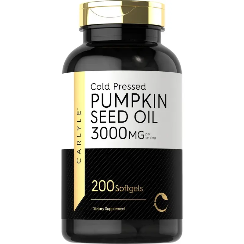Carlyle Pumpkin Seed Oil | 3000mg | 200 Softgel Capsules | Non-GMO and Gluten Free Formula | Cold Pressed Dietary Supplement