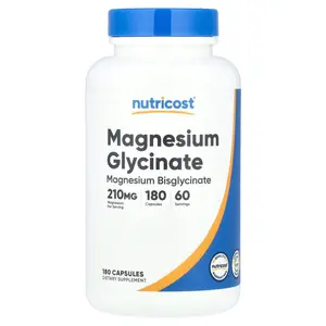 Nutricost Magnesium Glycinate, 180 Capsules (70 mg per Capsule)