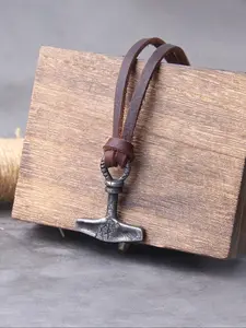 Vintage Viking Hammer Pendant Necklace for Men, Scandinavian Norway Style Unisex Pendant Jewelry, Casual All Seasons Gift for Birthday & Valentine's Day, Fashion Cool Accessories