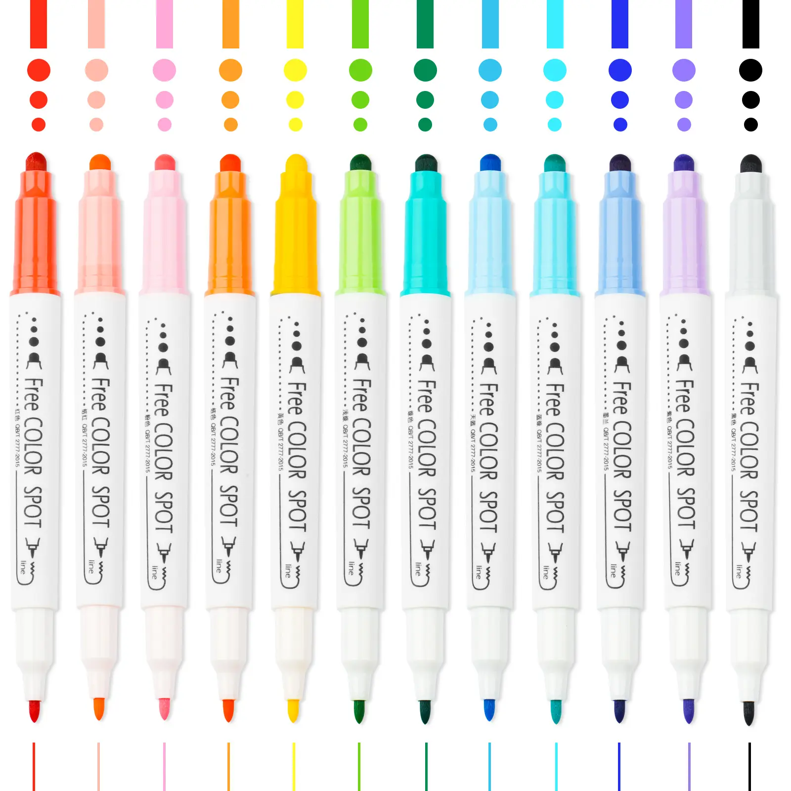 NiArt 12-Color Dual Tip DOT Markers for Art, Coloring, Hand Lettering, Sketching, Anime and Illustrating - Double-Ended, Workable ohuhu  markers