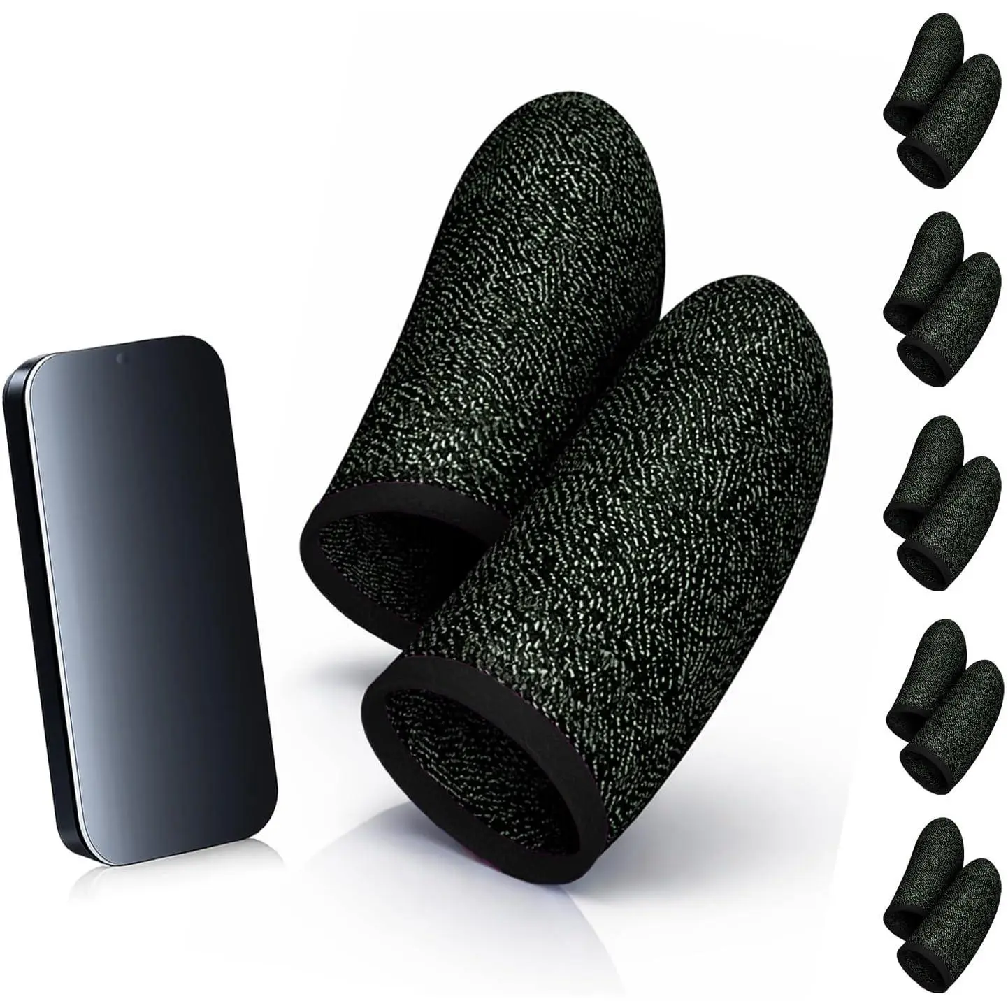 Dedales 10-Finger Gaming Sleeves for Adult Mobile Gamers, 0.15mm Ultra-Thin Breathable Superconducting Nanofiber, Anti-Sweat, Smooth Glide, Accurate Smartphone Touchscreen Control Accessory