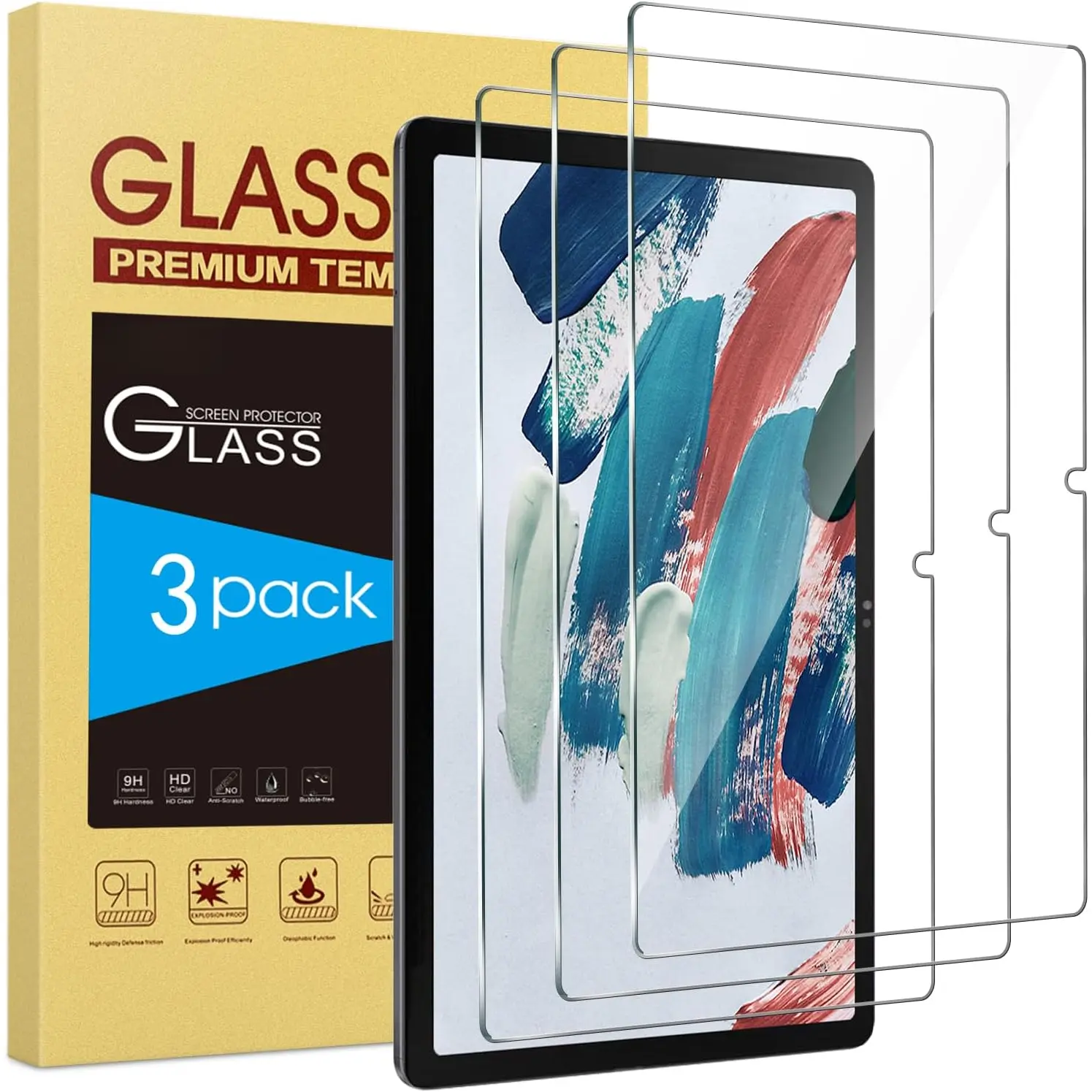 3-Pack Tempered Glass Tablet Screen Protector for Galaxy Tab A8 10.5 Inch 2022, Anti-Scratch Tablet Accessories for Enhanced Protection