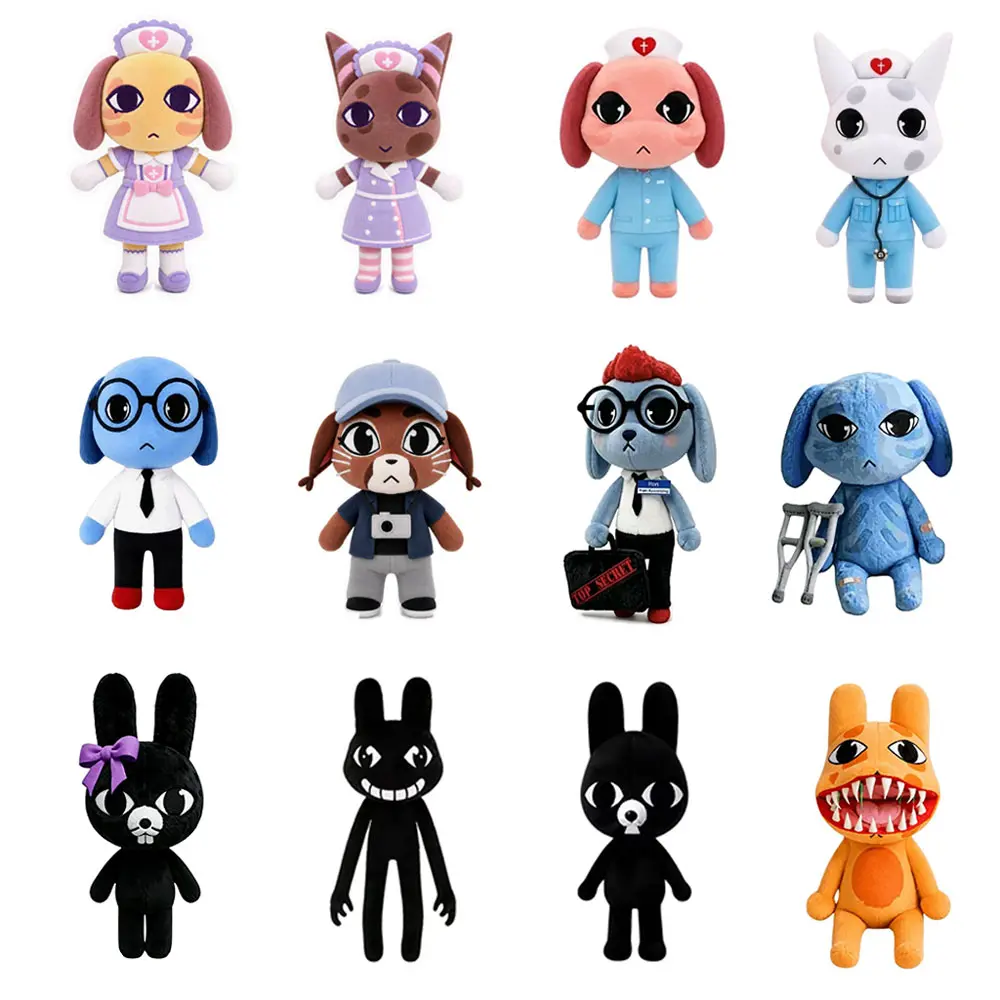 Cute Animal Hospital Game Plush Doll, Animal Doctor & Nurse Character Stuffed Plush Toy, Horror Game Plushie, Soft Collectible Figure Gift for Game Fans