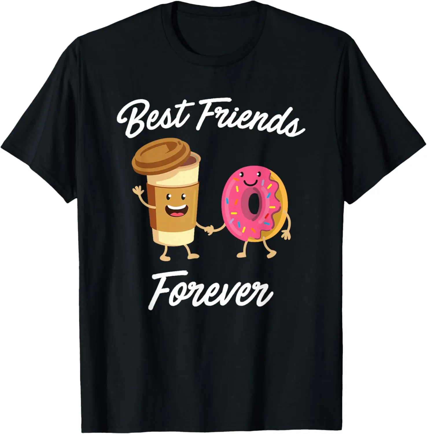 Best Friends Forever Donut & Coffee T-shirt (Donut Shirt) T-Shirt Pure Cotton Graphic Tees Menswear Top: Gifts for Men & Women