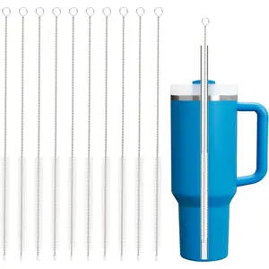 Straw Cleaner Brush for Stanley, 4/10Pcs Extra Long Straw Cleaning Brush for 40oz 30oz 20oz 14oz Stanley Mug and Cleaning More Glass, Stainless,Bottle and Silicone Straw