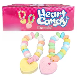 Fusion Select Color Candy Bracelet - Edible Candy Jewelry with Heart Charm, Individually Wrapped Fruity Treats for Kids, Birthday Parties, Favors, Pinata Fillers (1 Box)