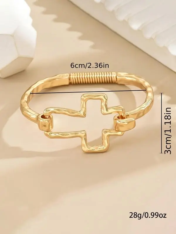 Women's Exquisite Cross Motif Charms Bracelet - Casual Trendy Jewelry, Gifts for Women, Daily & Party Accessories, Birthday Gift-Ready Bangles