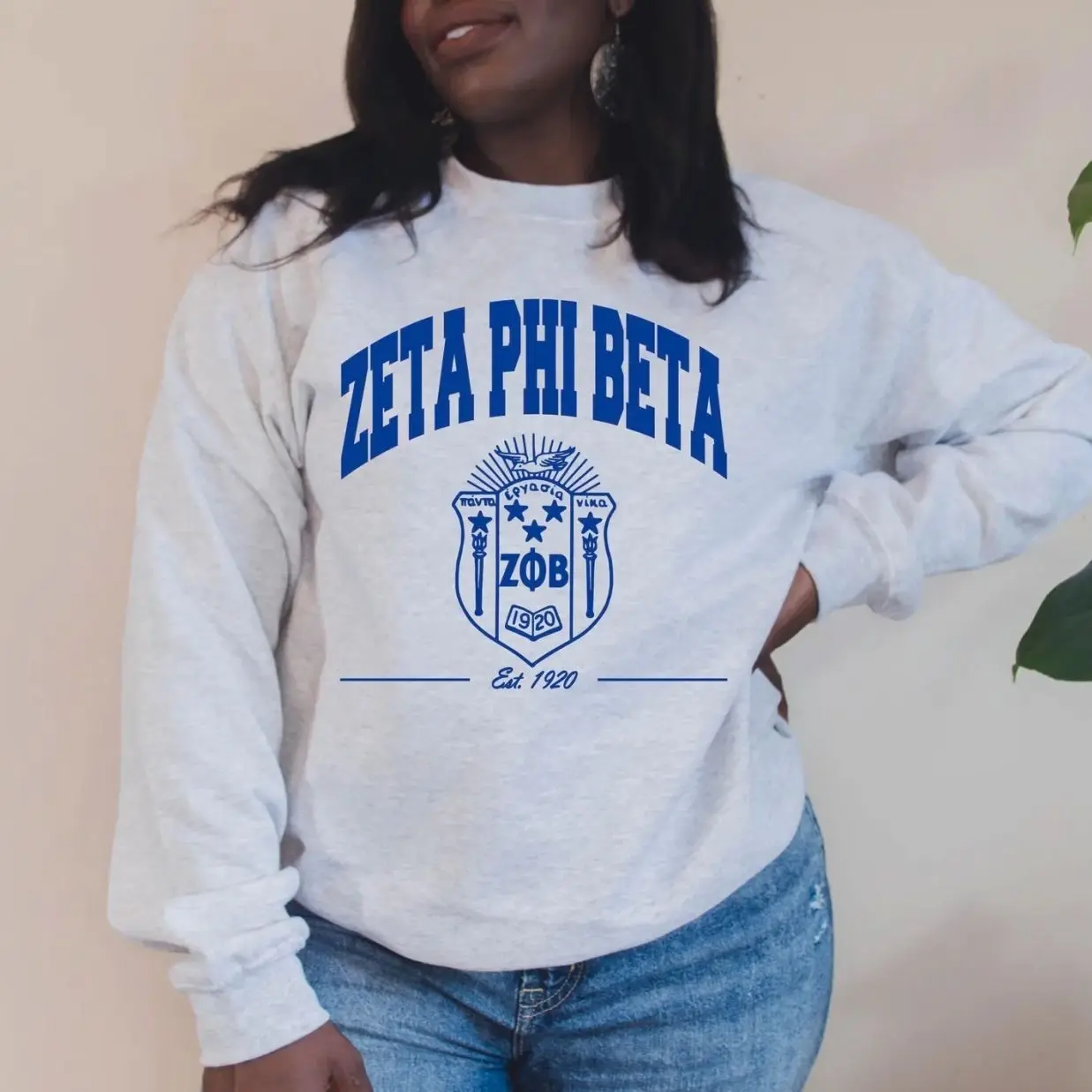 Zeta Phi Beta Crest Sweatshirt: ZPhiB Sorority Apparel