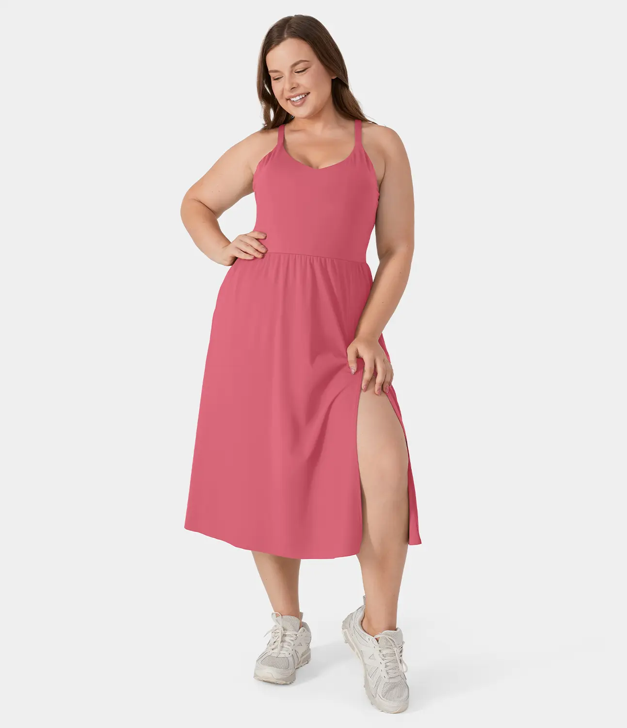 Halara Everyday Plus Size Midi Chill Dress-La Land
