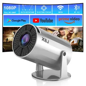XB.J Mini Projector 4K 1080P Support Portable WiFi6 BT 5.0 Android 11 Smart Auto Horizontal Correction 180° Rotatable Outdoor Movie Projector Compatible with Phone