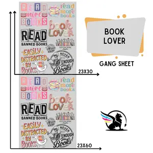 Book Lover | Premade DTF Transfer Gang Sheet For Graphic Tees