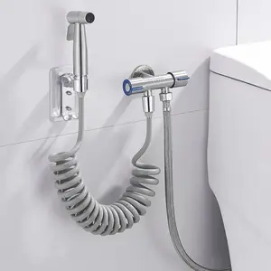 1 Set Adjustable Water Pressure Toilet Bidet Sprayer, High Pressure Handheld Toilet Sprayer, Toilet Cleaning Sprayer for Bathroom, Toilet Bidet Attachment handheld filter shower  stopper