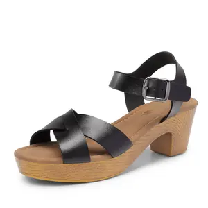 DREAM PAIRS Women's Vintage Stylish Fashion Footwear, Chunky Criss-Cross Platform Sandals - Soft Comfortable Casual Shoes