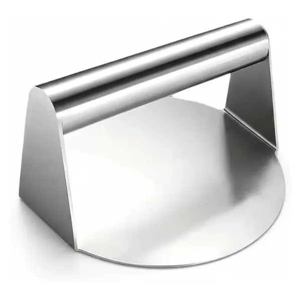 Stainless Steel Smash Burger Press, 5.5 in 6.7 oz Durable Compact & Convenient Manual Tool with Handle, Controlled Pressing Patty Maker for Griddle & Flat Top Cooking, Kitchen Meat Tenderiser, Non-Stick Smasher Hamburger Press