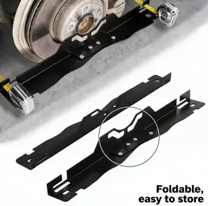 2Pcs Upgraded Foldable Heavy Duty Stainless Steel Toe Alignment Tool Plates, Fast & Accurate Universal Wheel Tool for Various Vehicles, Wall Mounted Hanging Design outdoorfun