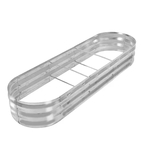 Galvanized Heavy Steel Plate Elevated Planting Box - 2-Piece 2-Layer Raised Garden Bed with Ventilation Holes, Anti-Rust Paint, Stable Build, Herbs/Veg Ready, Simple Setup, Free Root Breathing, Outdoor Patio Planter (Home Improvement Garden Supply)