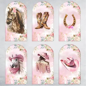 15-day 2D Flat Delivery Floral Horse Arch Backdrop Cover for Equestrian and Western Events