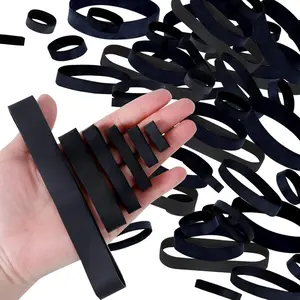 60 Mixed Count Heavy Duty Rubber Bands 6 Size Black Thick Wide Rubber Bands Assorted Size for Hiking,Camping,Survival,Sports Supplies (Black)