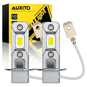 AUXITO H3 LED Bulb, 16,000LM 300% Super Brighter, 10 Years Lifespan, 1:1 Size Plug-n-Play, 100% Perfect Installation, H3 LED Fog Light Bulb for Fog Lamp, DRL, Canbus Ready, Pack of 2