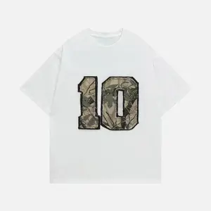 Aelfric Eden Camo 10 Patch Oversized Tee  Camouflage Number Graphic Unisex Streetwear Casual T-Shirt