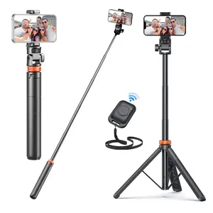 61" Phone Tripod: Your Go-To Stand for iPhone/Android, Complete with Selfie Stick Functionality and Remote Control. Reinforced Stability for iPhone 15/14/13, Perfect for On-the-Go Adventures