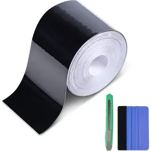 Gloss Black Vinyl Wrap for Chrome Delete, 2 Inch x 30ft Automotive Grade Self-Adhesive Tape DIY  Exterior Door Edge Guard, Window Sill Trim Protection Anti-Scratch