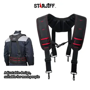 Starjiff Four-Point Thickened Tool Shoulder Strap, Metal Buckle, Adjustable Multi-Function Quick Hang, Compatible with Tool Belt, Construction Gear