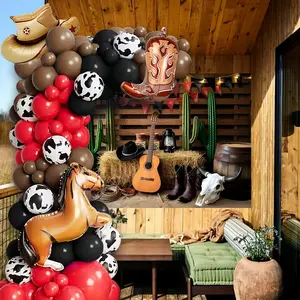 Cowboy Themed Balloon Arch Kit, Farm Themed Balloon Garland Set, Balloon Arch Kit for Birthday Party, Anniversary, Graduation, Party Decoration Supplies, Latex Balloons