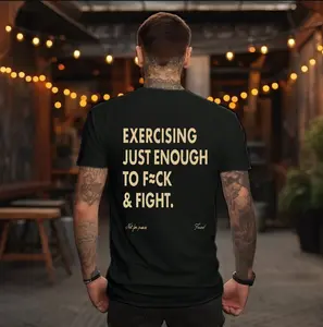 Funny EXERCISING JUST ENOUGH TO F≈CK & FIGHT Tee, Retro Vintage Y2K Streetwear