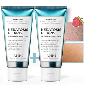 KP Bump Eraser Body Set with 10% AHA | Keratosis Pilaris Treatment | Keratosis Pilaris Lotion | Exfoliating Body Scrub | Ingrown Hair Treatment | Bundle Set for Bump, Strawberry Legs, Redness, Dryness