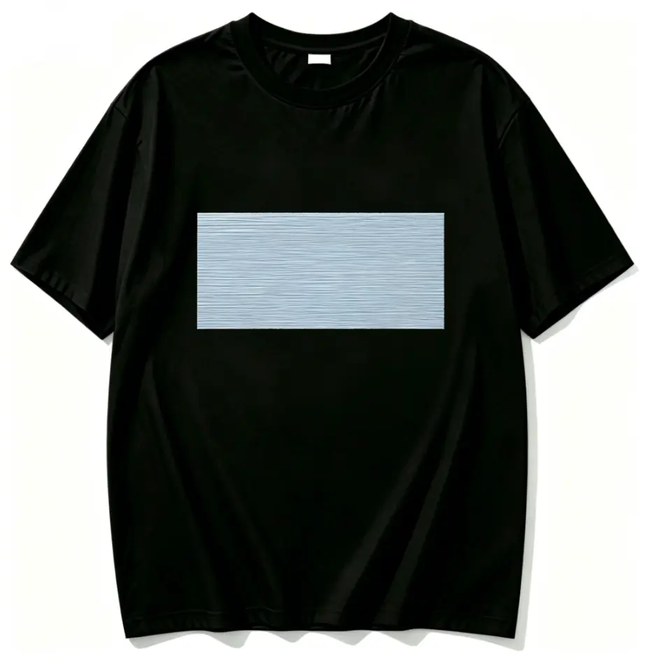 Premium cotton simple light grey rectangle texture graphic unisex casual short sleeve minimalist basic cotton tee