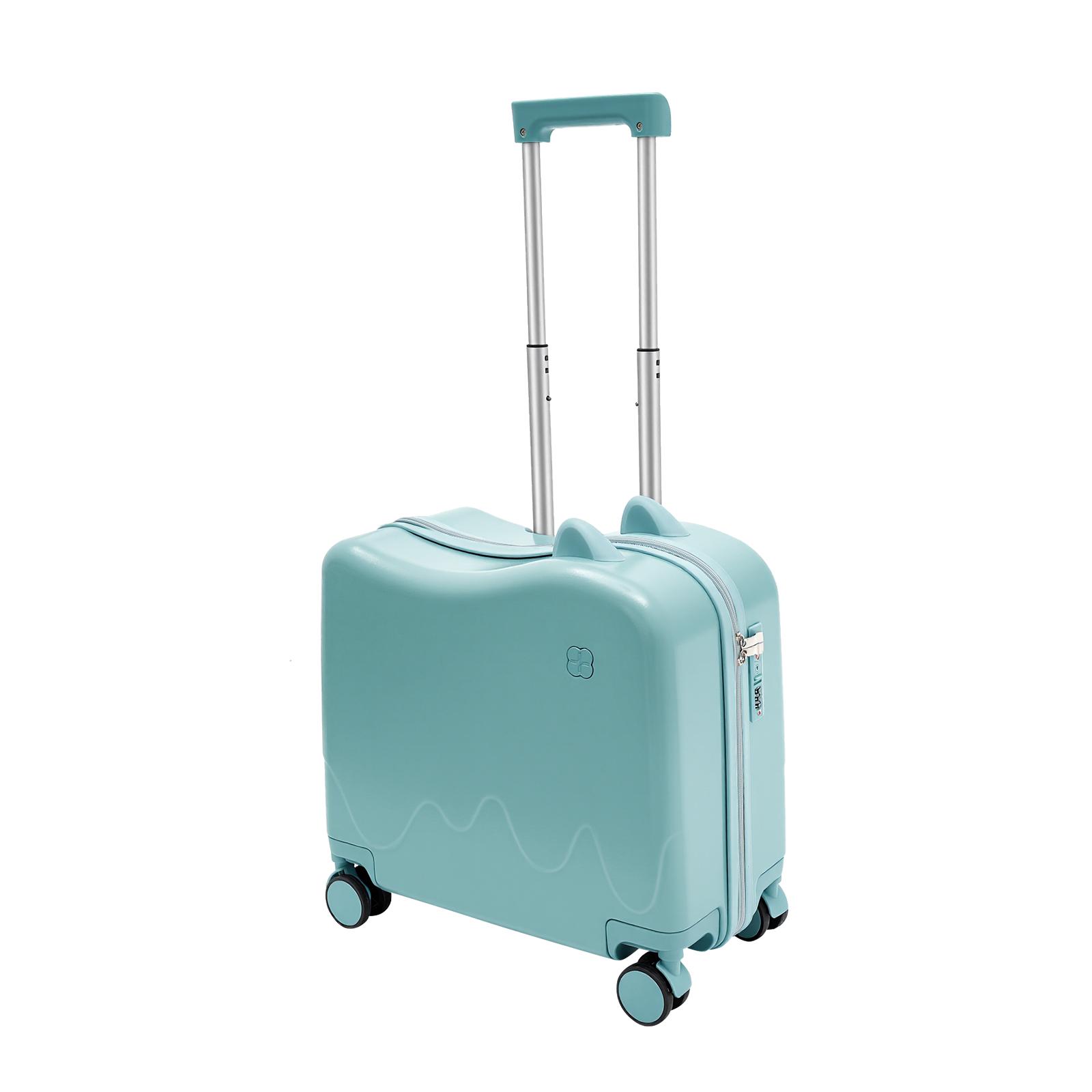 33.6Qt Ride-On Suitcase for Kids with Built-in Lock & Adjustable Pull Rod, ABS Children's Luggage with 4 Silent Wheels, 110 lbs Capacity Rideable Suitcase for Airplane Travel, Birthday Gift for Boys Girls Ages 3-6