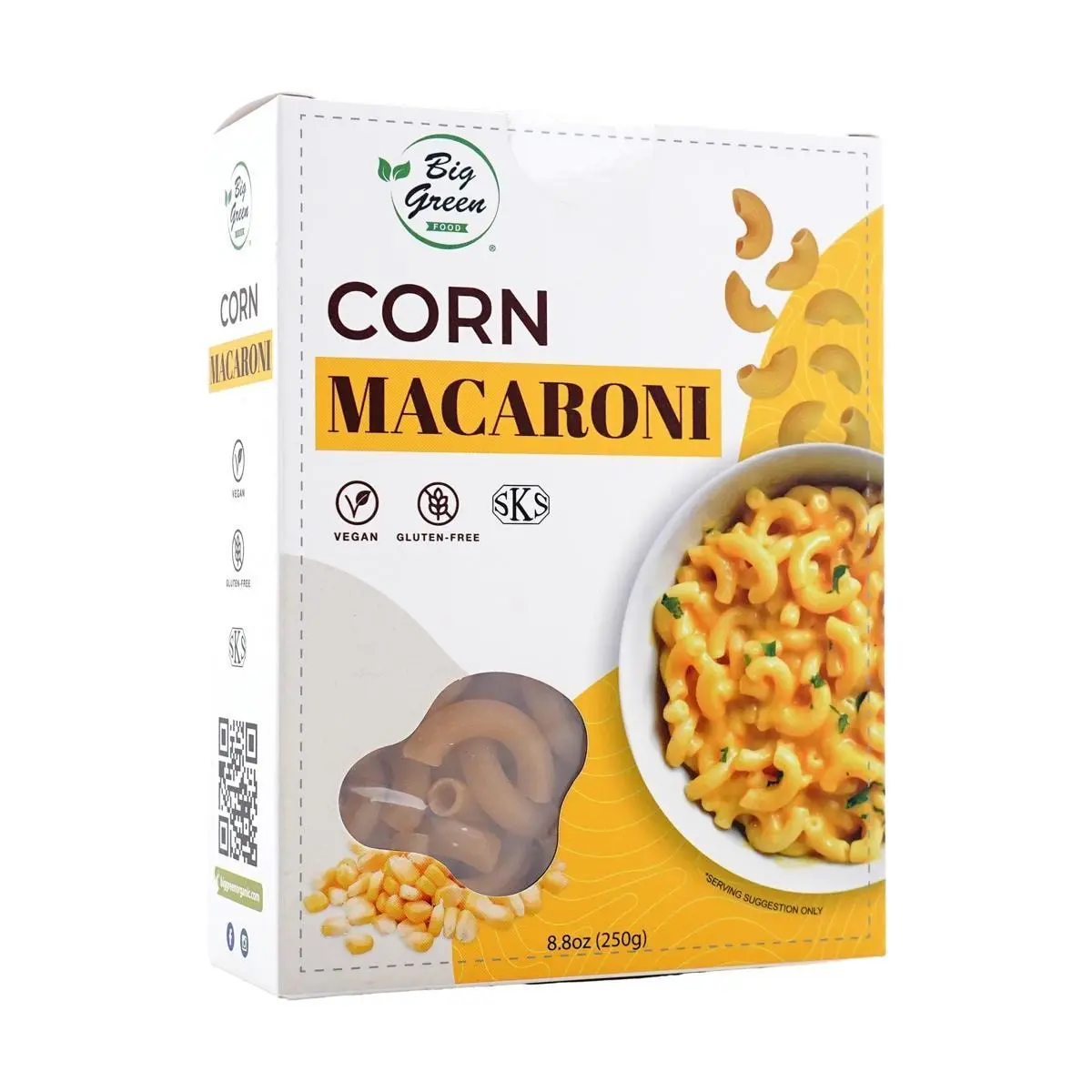 BIG GREEN Organic Corn Pasta - Gluten-Free Fusilli, 250g - Vegan Italian Macaroni for Healthy Eating BIG GREEN Organic Corn Pasta - Gluten-Free Fusilli, 250g - Vegan Italian Macaroni for Healthy Eating
