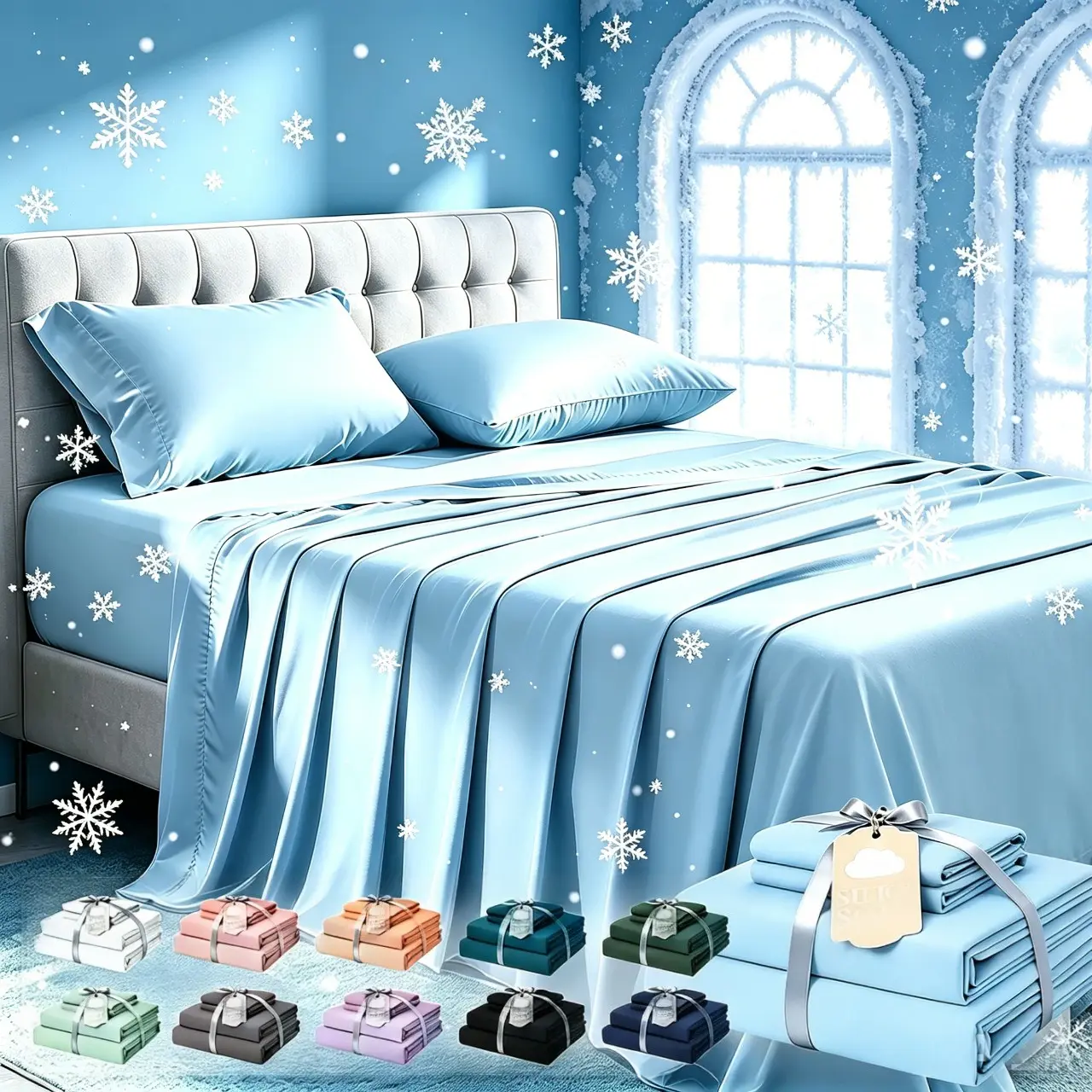 Extra Deep Pocket Bamboo Sheets, 3/4 PCS Ultra-Soft Luxury Feel - Ultra Cooling Sheets, Hotel Luxury Fitted Sheet Set, Soft Wrinkle-Free For Extra Deep Mattresses, Soft Sheet & Pillowcase Sets, King Size, Include Random Color