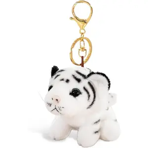 Veliora Gift B Tiger Keychain Cute Derpy Tiger Plush Keychain Yellow White Plush Bag Purse Charms for Handbags Animal Accessories