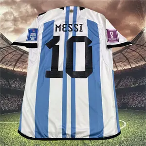 2022 FIFA World Cup Argentina Home 10 Lionel Messi Short Sleeve Soccer Jersey