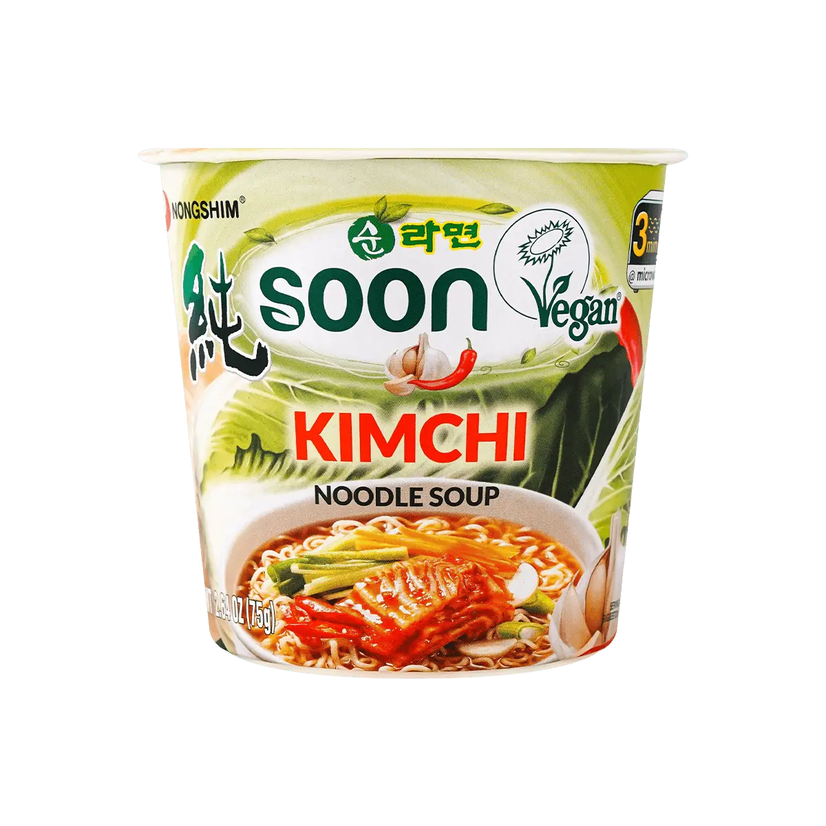NONGSHIM Soon Vegan Kimchi Cup Noodle 75g