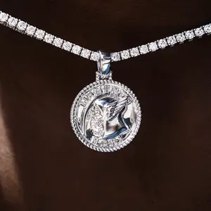 Memento Mori Coin Pendant in White Gold, 18k Gold Plated, Life Guarantee - Perfect Gift(Chain Not Included)