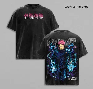 Yuji Itadori Shibuya Incident T-Shirt – Jujutsu Kaisen Season 3 Anime Graphic Shirt, Cursed Energy Power Tee, Vintage Washed Oversized Streetwear, Soft Cotton Casual Unisex Top, Gift for Anime Fans