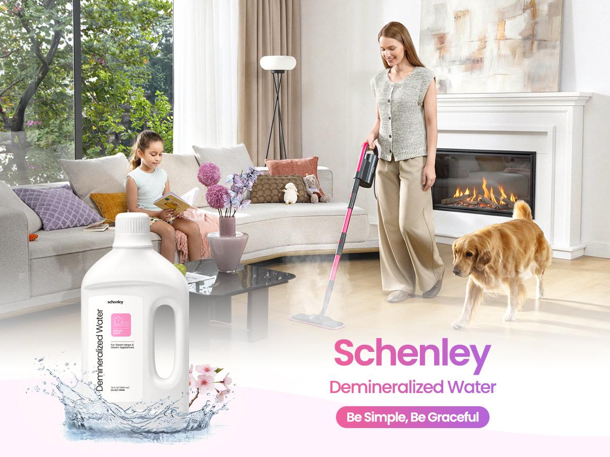 Schenley Demineralized Water Ready to Use Formula for Steam Mops & Floor Steamers Ideal for Kitchen, Bathroom & All Sealed Floors Clean Fresh Scent 33 fl oz
