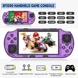 Sf3000hd Retro Handheld Game Console, 20000+ Games, 14+ Emulators, 4.5 Inch HD Screen, Dual Core Processor, Phone Emergency Charging, Rechargeable Game Console