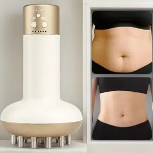 Deep Tissue Massager for Sciatica & Back Pain Relief - Electric Pulse Device with Heat, Vibration, Red Light Therapy for Leg, Hip & Nerve Pain, Portable (Gold）) Detox Gift mini