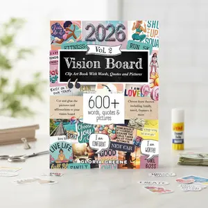 Vision Board Clip Art Book With Words, Quotes & Pictures Book Vol 2: Manifest Your Perfect Life With 600+ Inspirational Images, Powerful Words, Quotes and ... For Women (2026 Vision Board Supplies)