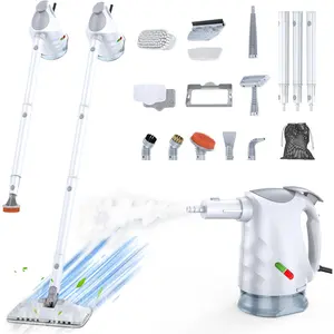 10-in-1 Steam Cleaner, Steam Mop & Detachable Handheld Steam Cleaner, 320ml Water , 10s  Heating, Portable Steamer for Kitchen, Floor, Tiles, Window, BBQ Grill, , Bright White