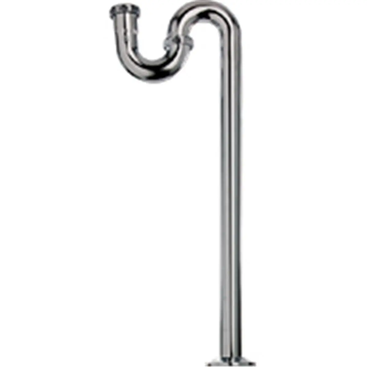 212 MAIN Flanged Trap, Plumb Pak PP200CP S-Trap, 22 Gauge, 1.25x1.25 In., Water Pipe, Chrome Finish