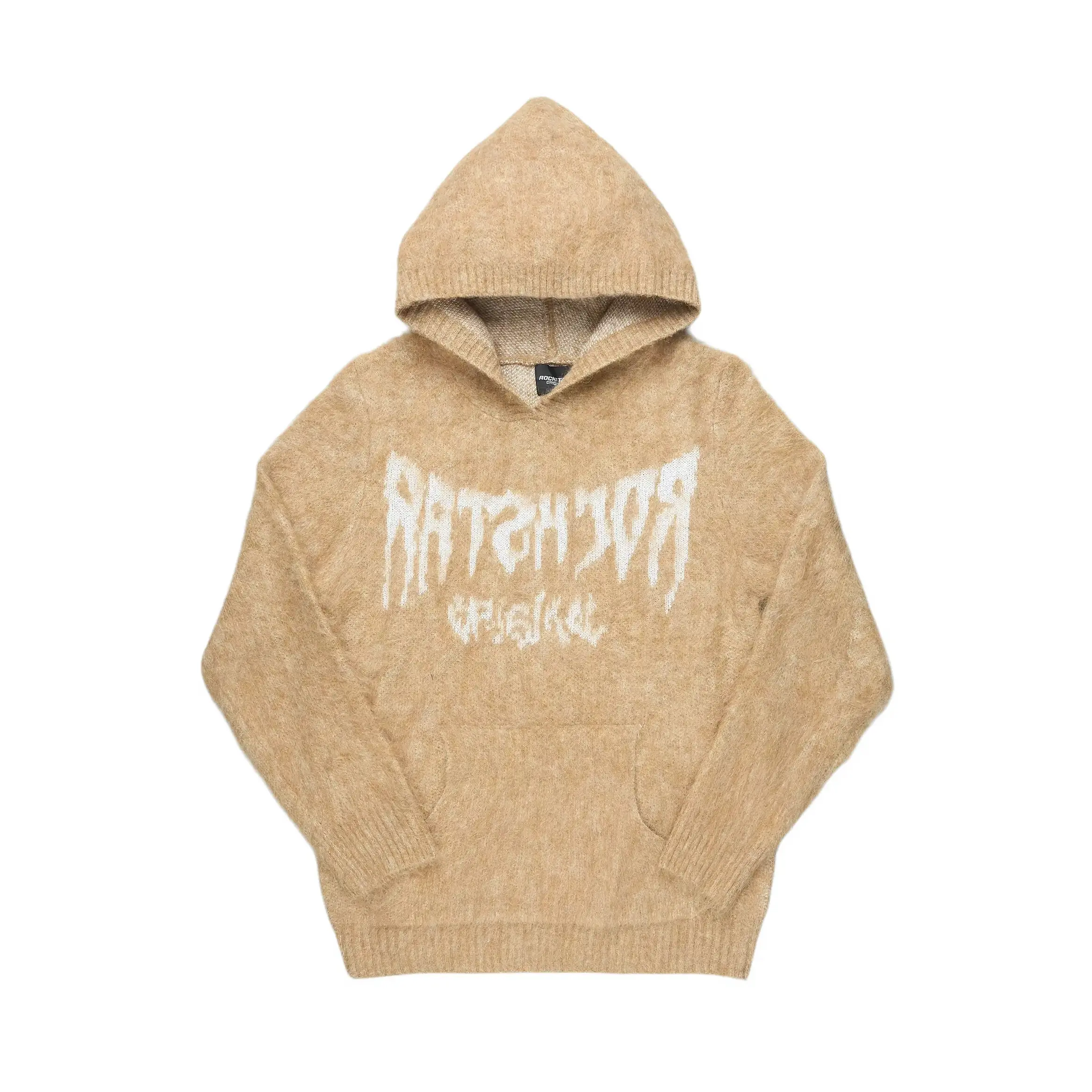 Andros Beige Graphic Knitted Hoodie Andros Beige Graphic Knitted Hoodie