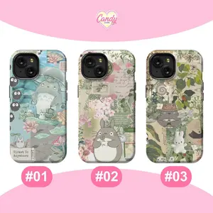 Japanese Mood Board Collage Phone Case Ghibli Aesthetic Tough Cover Totoro Anime Gift iPhone 17 16 15 14 13 12 11 & Samsung S25 24 23 22 21, Shabby Chic Gingerbread Cover, Vintage Santa Claus & Pink Truck Design, Tough Protection, Perfect Gift